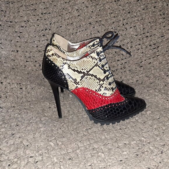 SPAZIOMODA BOLOGNA-ITALY-Multicolor Snakeskin/Croc Pattern-Stiletto-Sz 37/6.5-NM - Picture 5 of 8